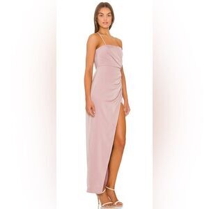 Revolve X NBD Mauve Magnus One Shoulder Gown with Slit Size Small